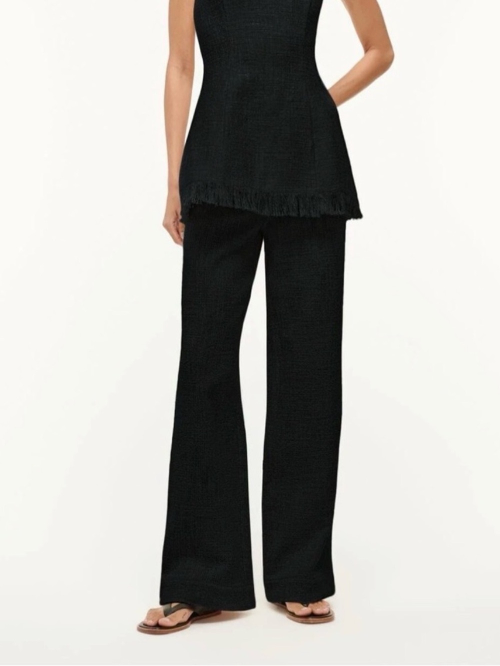 STAUD Black Grayson Wide-Leg Trousers